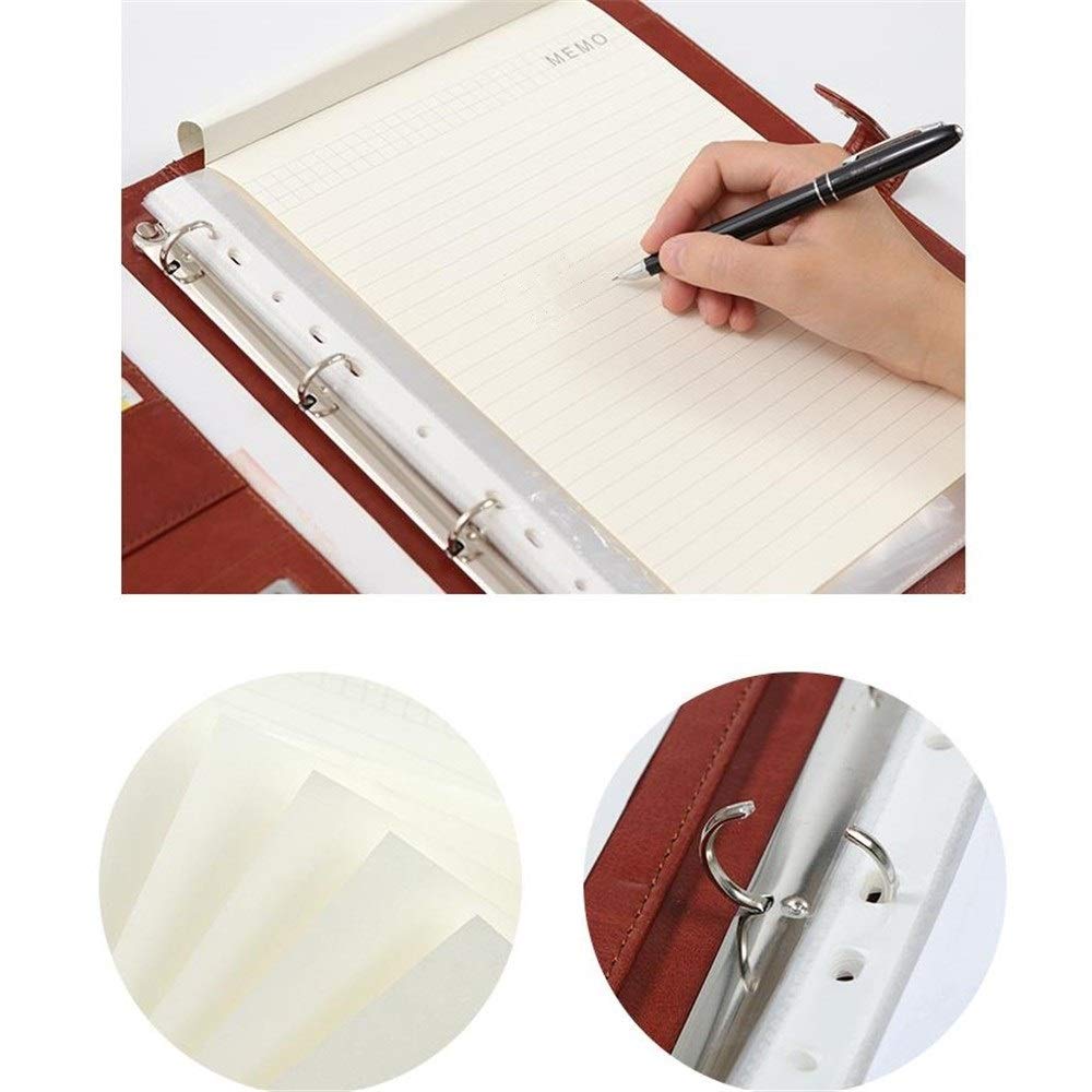 Cartella per appunti A4 Cartella per conferenze, Cartella in pelle A4 Curriculum aziendale Tasche for file manager for appunti for lavoro d'ufficio(Black)