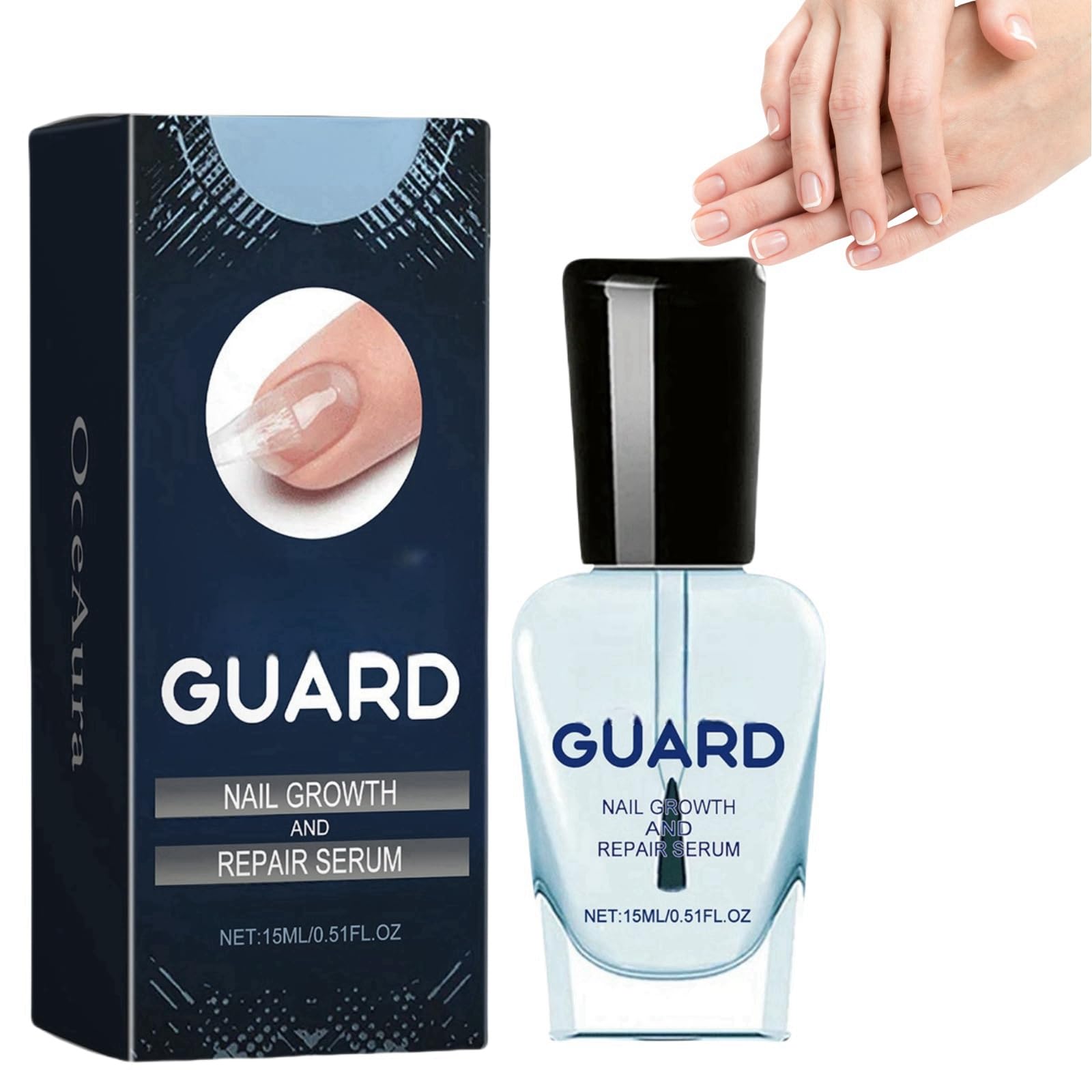 BigyQiu Nail Growth & Repair Serum - Strengthens & Hardens Damaged Nails, Blue, 15 ml (Pack of 1)