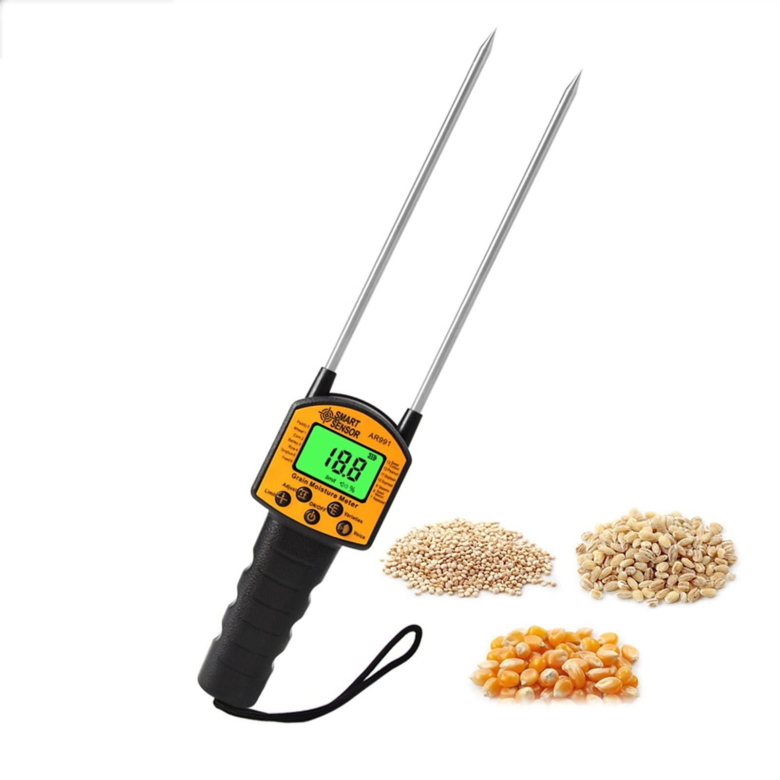Mmhhhg One Color Moisture Meter, Grain Moisture Meter Grain Moisture Moisture Meter Corn, Rice, Wheat Moisture Content Detection