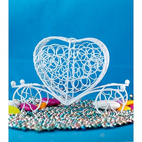 10 contenants à dragées carrosse Mariage (Blanc)