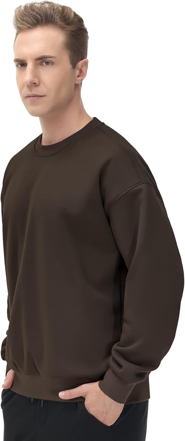 THE GYM PEOPLE Men's Fleece Crewneck Sweatshirt Thick Loose fit Soft Basic Pullover Sweatshirt - Image 4