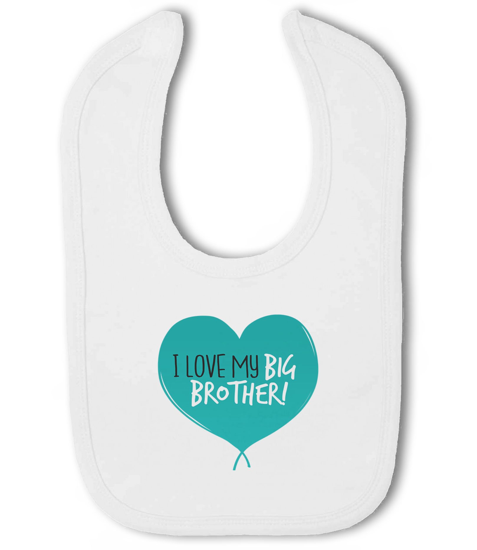 Make It Love It Sell It Men's White - I Love My Big Brother! (Heart) - Baby Hook And Loop Bib, Boy Or Girl