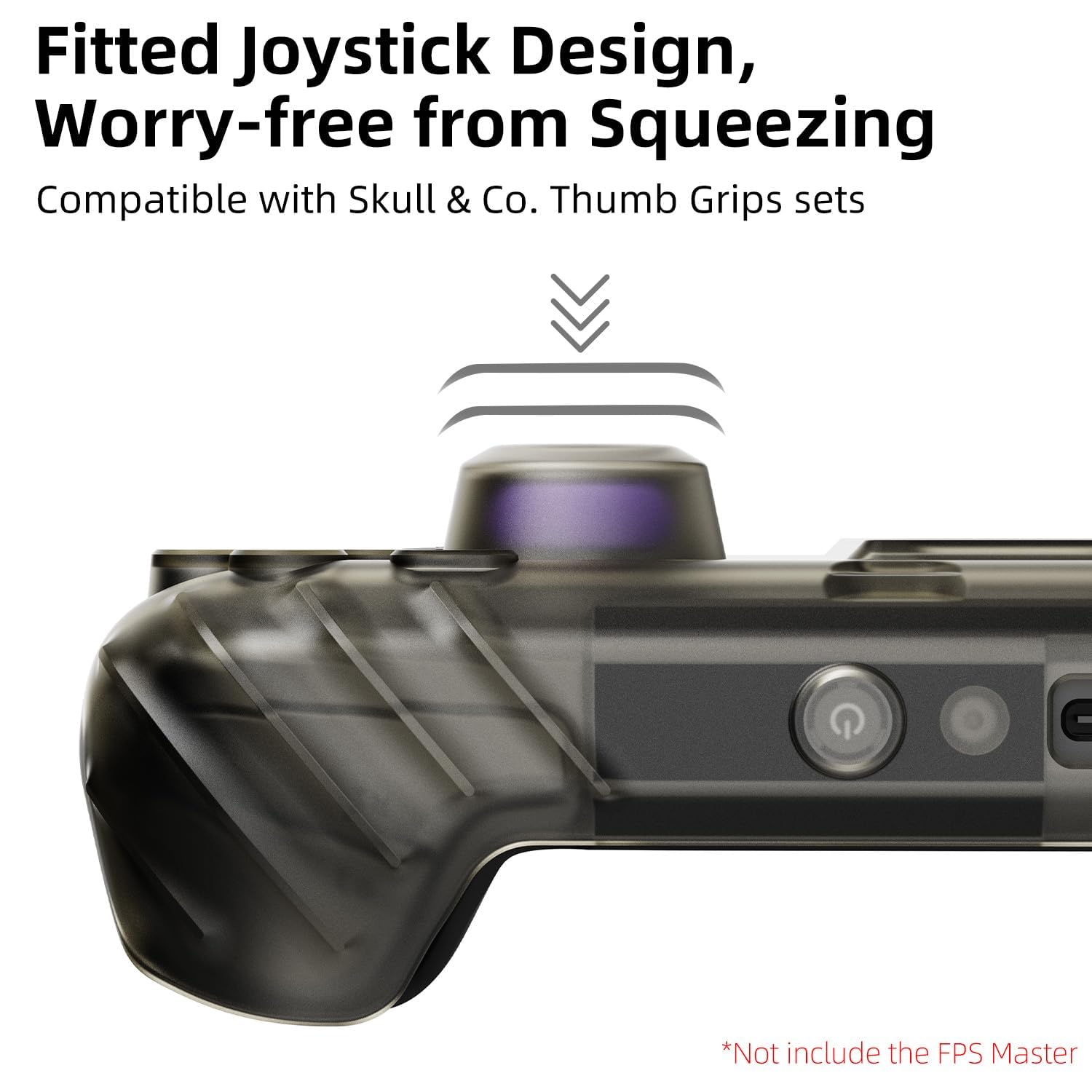Skull & Co. Stand Grip GripCase Front Cover Bundle for Steam Deck/OLED: Protective Case with Textured Grips Full Protection with Hardshell Front Cover Handheld Design- Smoky Black