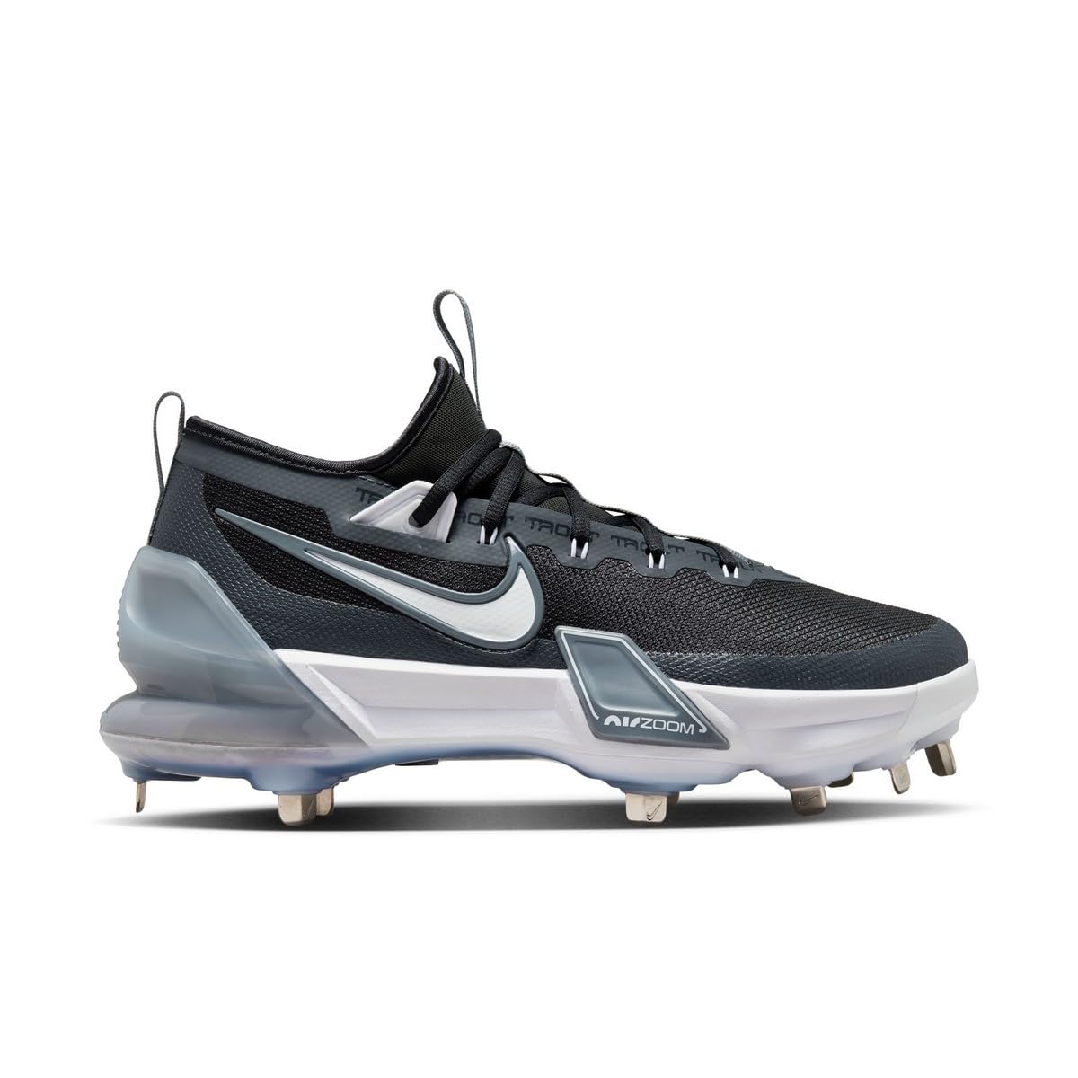 Nike Force Zoom Trout 9 Elite Low Metal Baseball Cleats SZ 11.5 Black | White