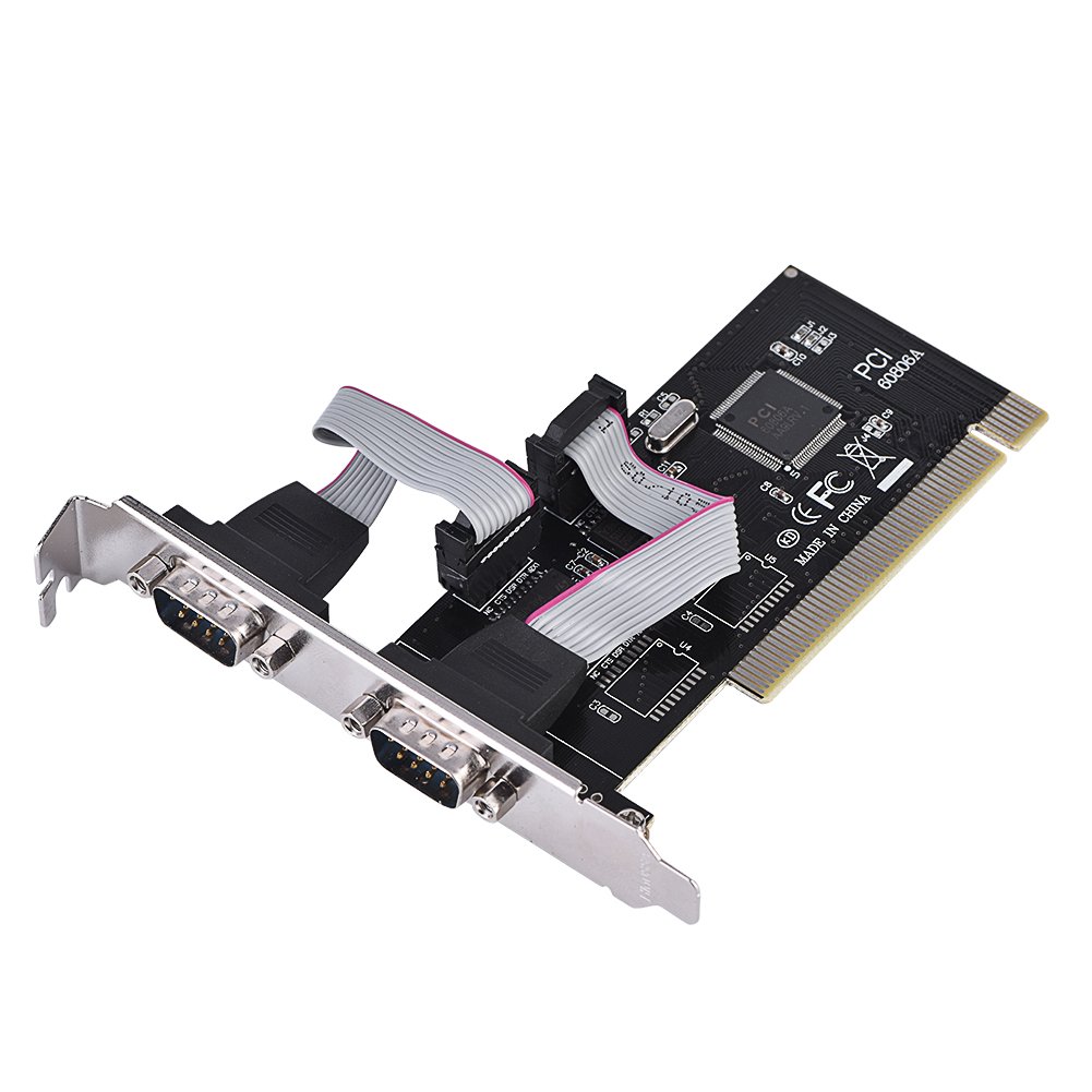 Richer-R PCI-E Carte Adaptateur, Carte Controleur PCI Express (PCI-E) vers 2 Ports DB9 RS232 RS-232 Supporte Le système d'exploitation Windows 2000/2003 / XP