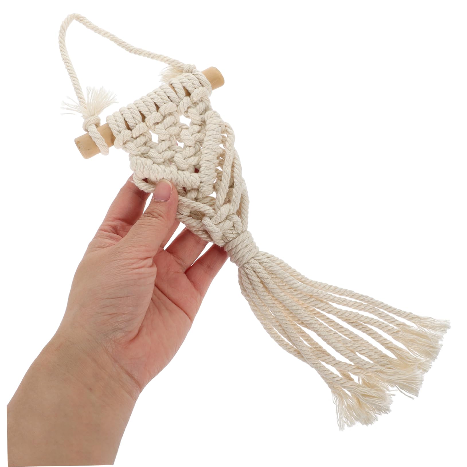 YARNOW Lot De 4 Pots De Fleurs Muraux Rustiques en Macramé Suspension Décorative Dintérieur pour Plantes Aériennes Installation Facile Suspension Plafond 2 Pièces X 4