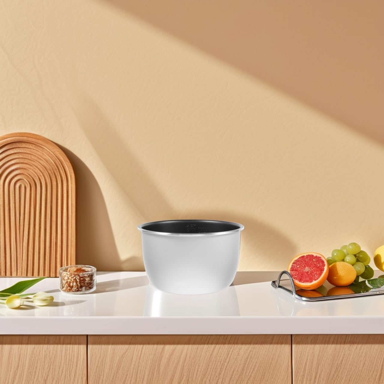 GRIRIW Aluminum Alloy Nonstick Rice Cooker Liner Replacement Pot for Electric Cookers and Versatile Cooking Insert Quick Heating for Steaming and Stewing