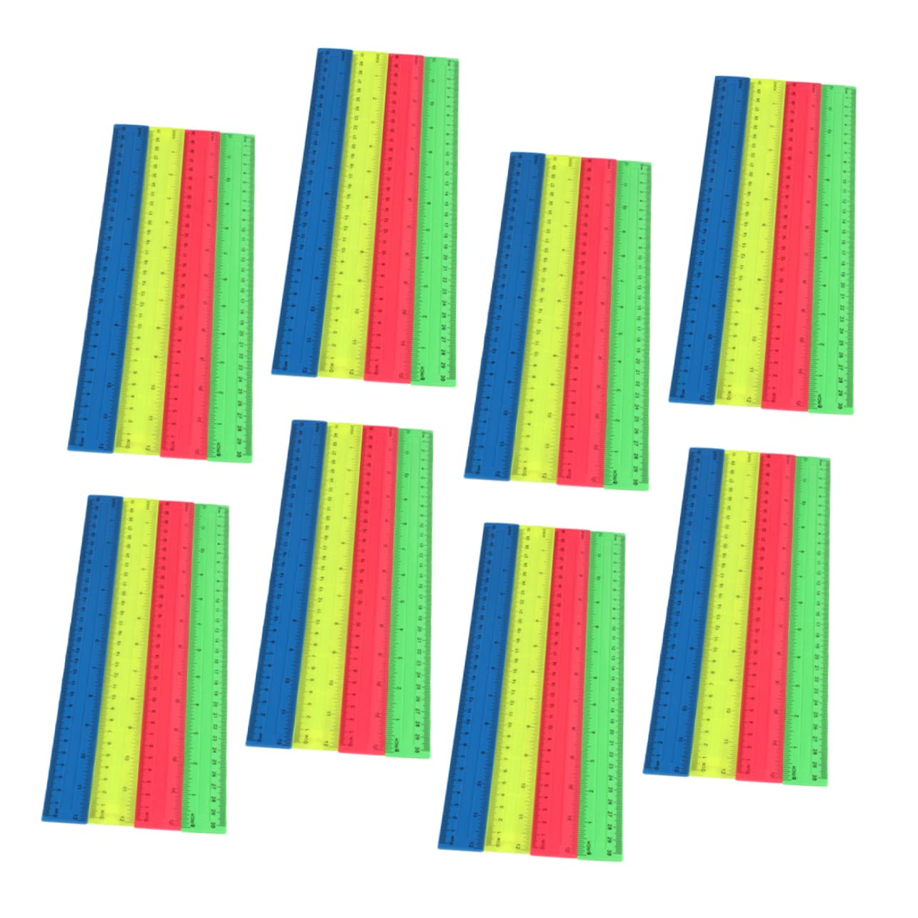 Règle Droite en Plastique 50 Pièces, Double Graduation, pour Dessin