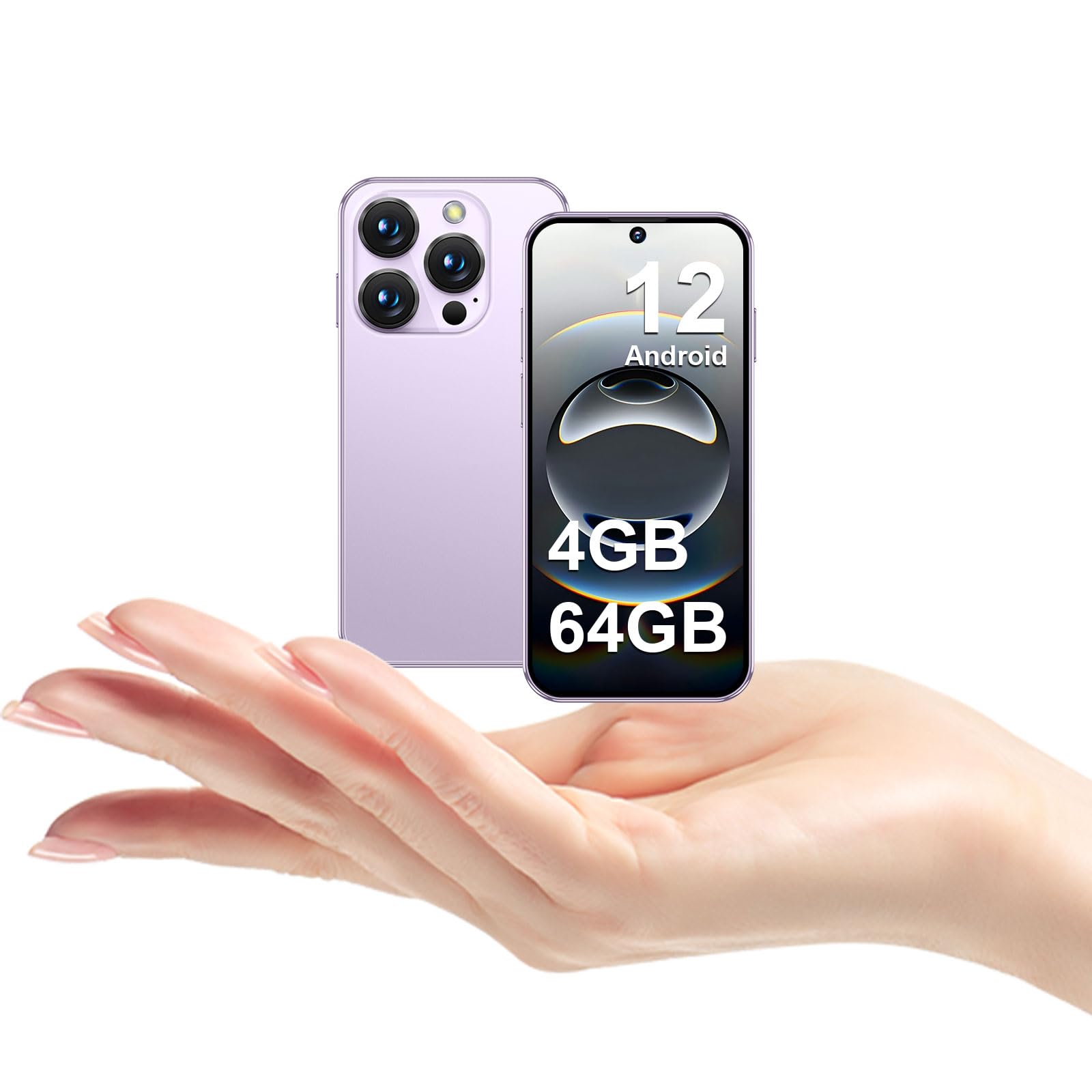4G Mini-Smartphone, 4+64GB Mini-Handy, 3,88" Kinderhandys Rosa
