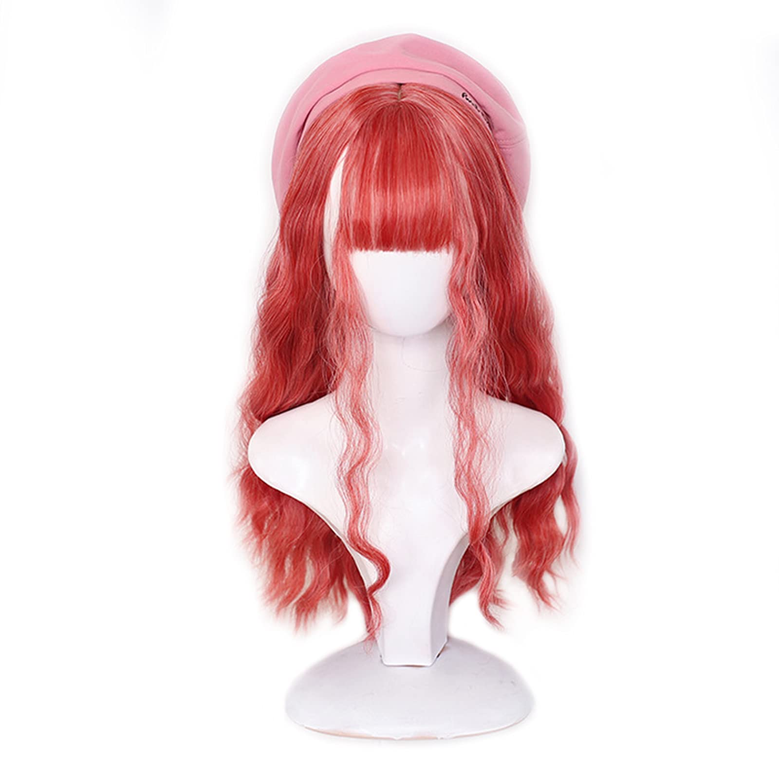 Perruque dame rouge cheveux longs bouclés LWZ au volume intense pour le quotidien