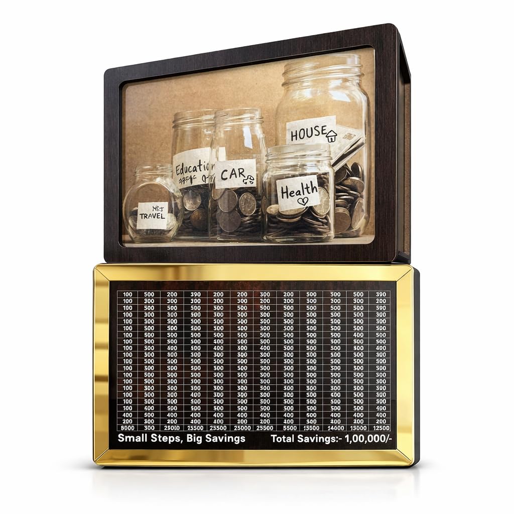 Wooden Money Saving Challenge 100000 Box with Back Side Showcase Inspiring Image-image-46