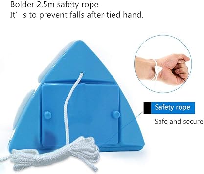 Double-Sided Window Cleaner Glass Wiper Magnetic Cleaning Tools, 5-Gears Adjustable Magnetic Glider Washing Brush Tools, for High-Rise Double Thick Glazed Windows Thickness 0.3-1 (Blue)