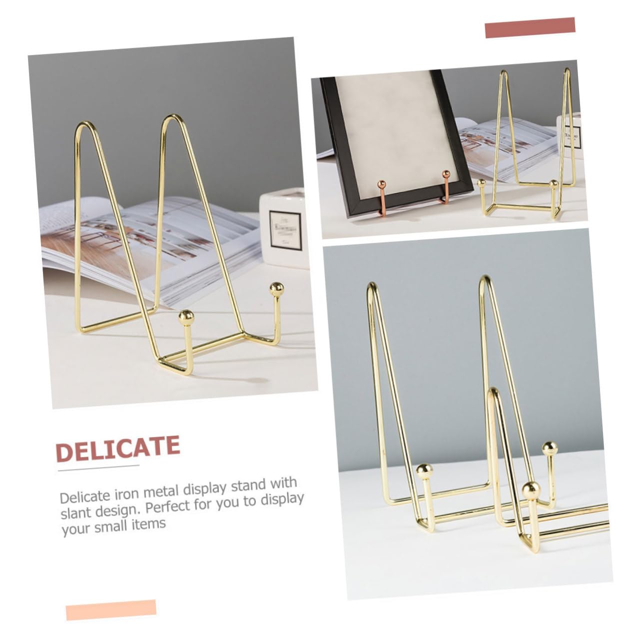 HOOTNEE Decorative Photo Frame Rack Simple Plate Stand Small Easels for Display Picture Easel Stand Frame