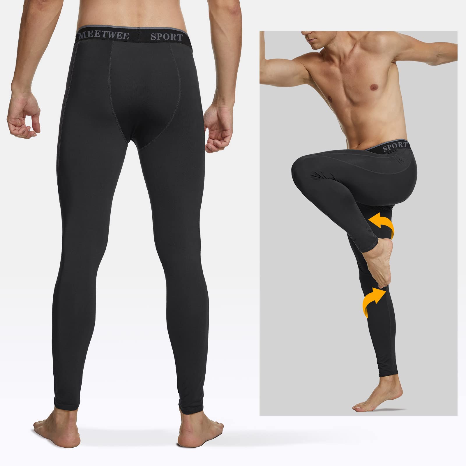 MEETWEE Men's Compression Sports Leggings Uomo