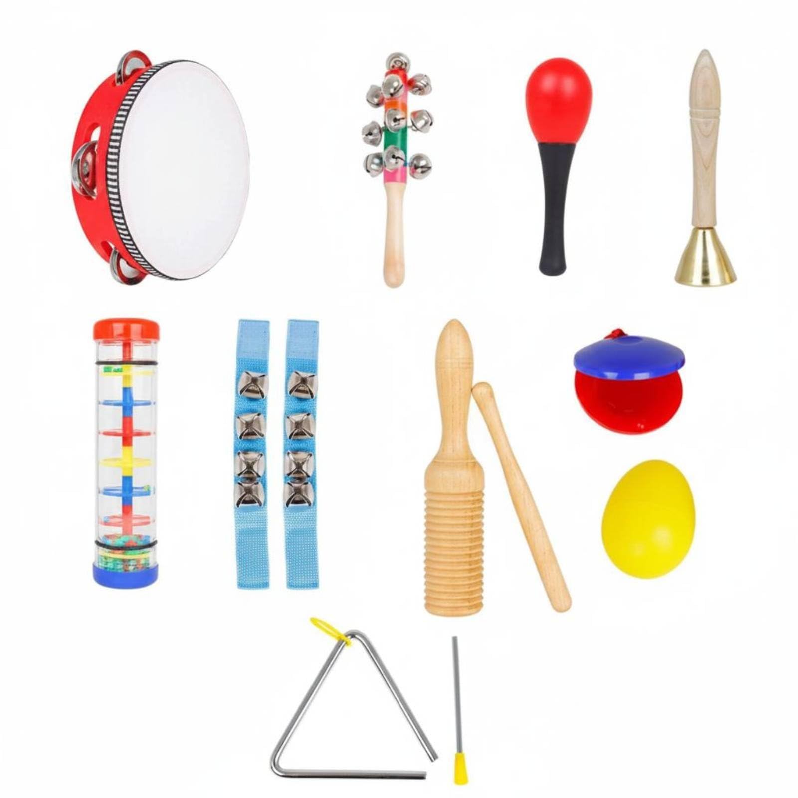 Set Musicale per Bambini Strumenti a Percussione Collezione Didattica Giocattoli Educativi Suono Supporto Alle Abilità di Coordinazione Materiali