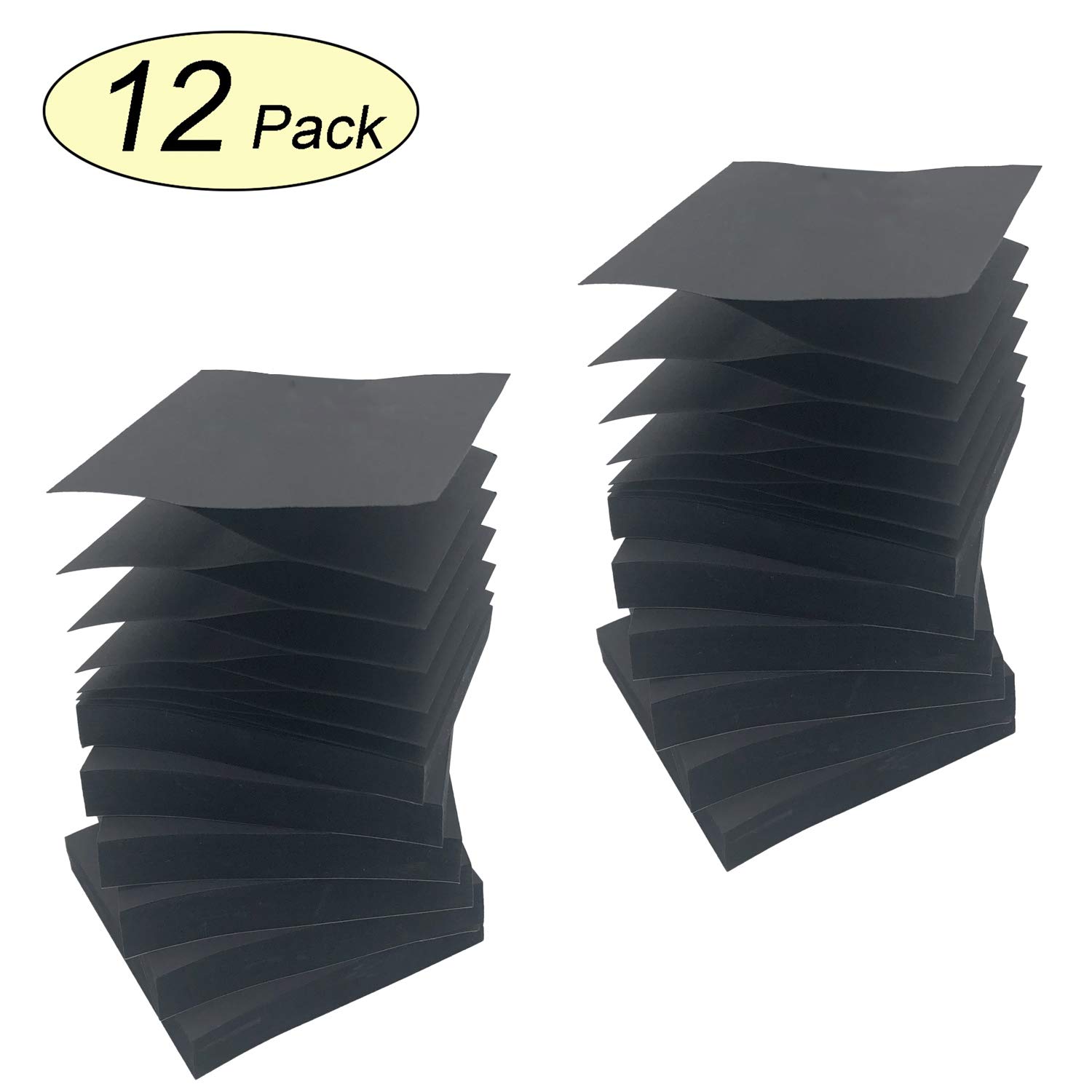 OPCOL Pop-up Sticky Notes 3 x 3 in, Accordion-Style Self-Stick Notes for Dispensers, 12 Pads/Pack, 100 Sheets/Pad, Black