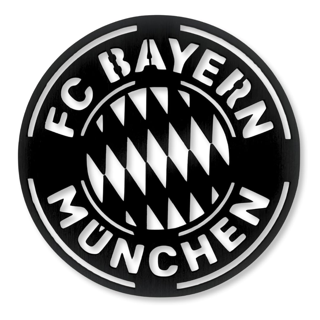 Bild Wappen Bayern Wand Holz - Raumdekoration, modernes Zuhause, originelle Geschenke für Herren, Kinder, moderne Wohnzimmerdekoration, Fußballposter (Bayern M)