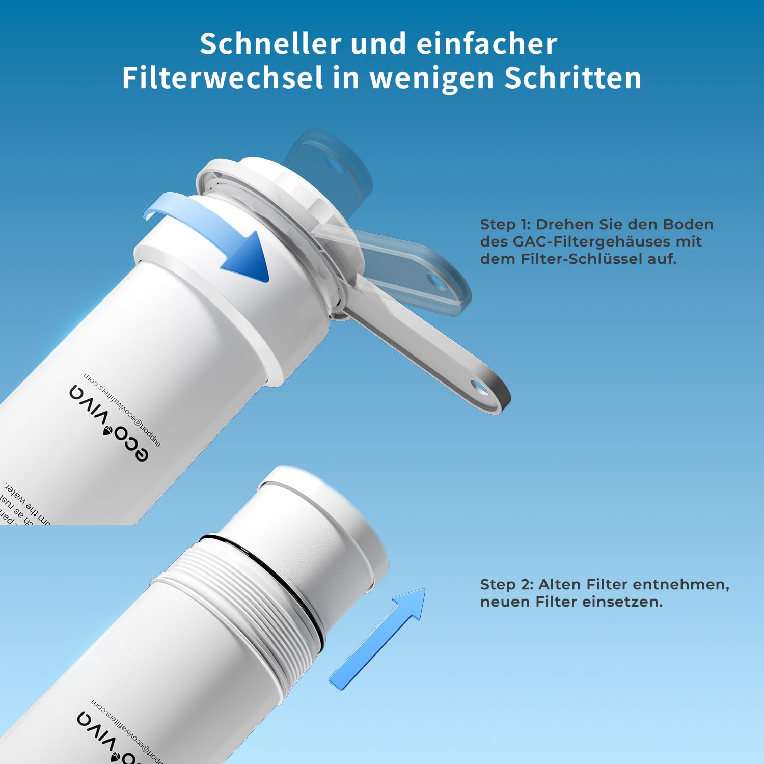 GAC Purificateur d'eau potable pour système d'osmose 800 g, 1000 g