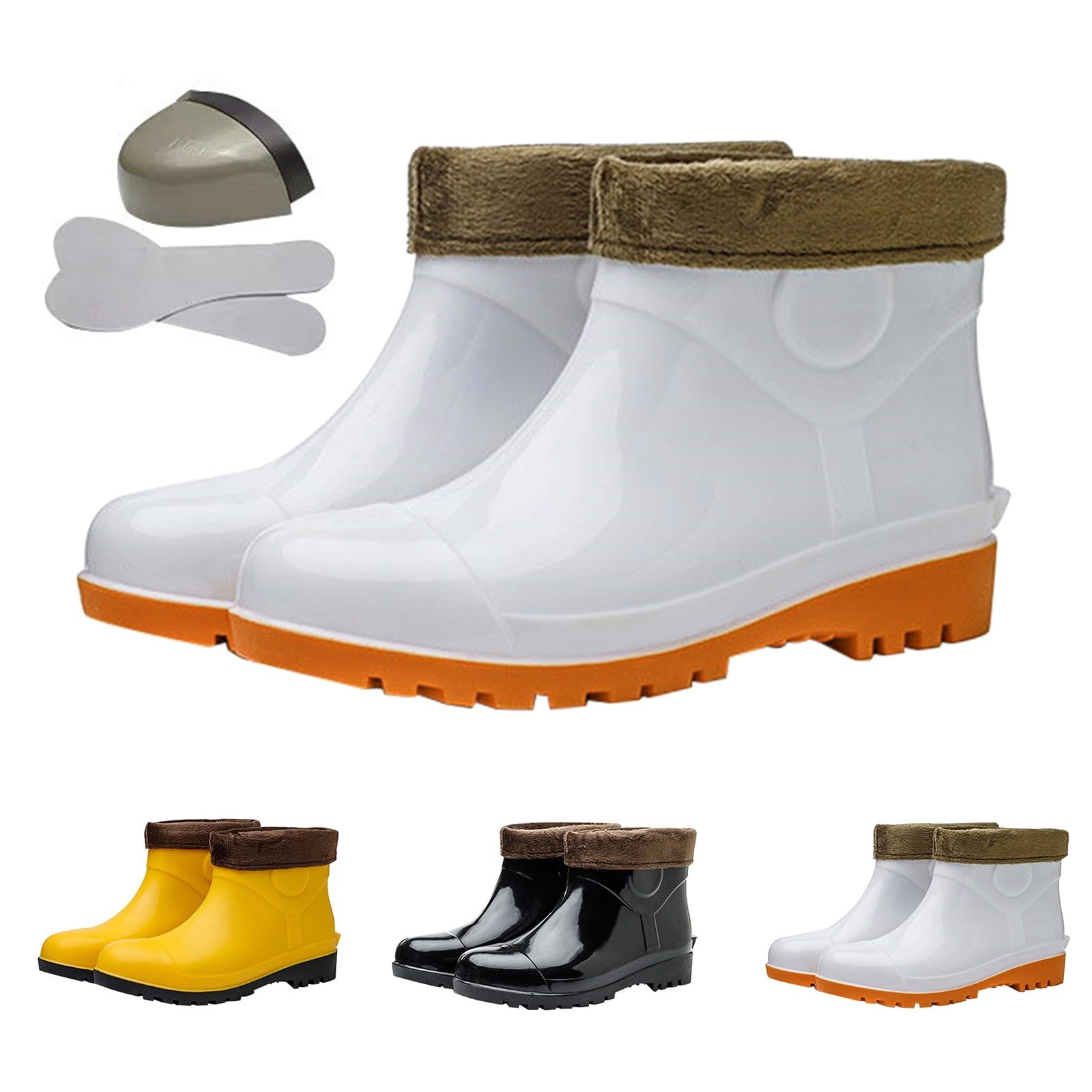 Generisch Botas de lluvia para hombre de verano para hombre, botines negros de viaje, botas de pesca, botas Chelsea, transpirables, zapatos de goma de un solo color