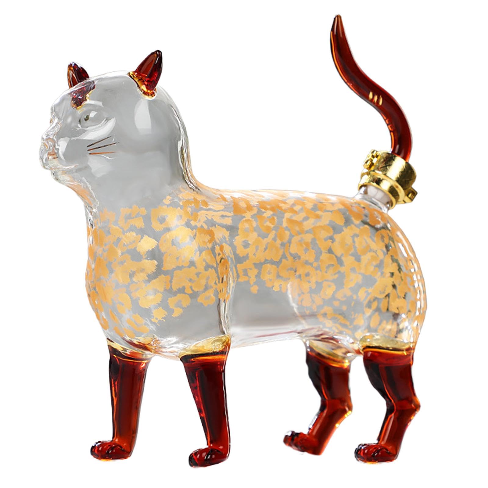 Amazon.co.jp: Perfk 1000ml 猫 ウィスキー デキャンター 猫の形 