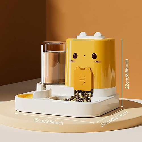 Miniatura 7 de Gravitys - Alimentador automático para mascotas y dispensador de agua 2 en 1 para gatos, perros, cachorros, animales pequeños, diseño de tanque