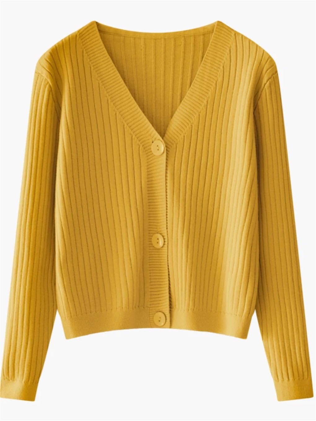 Cardigan da donna con scollo a V lavorato a maglia cardigan tinta unita monopetto da donna maglioni