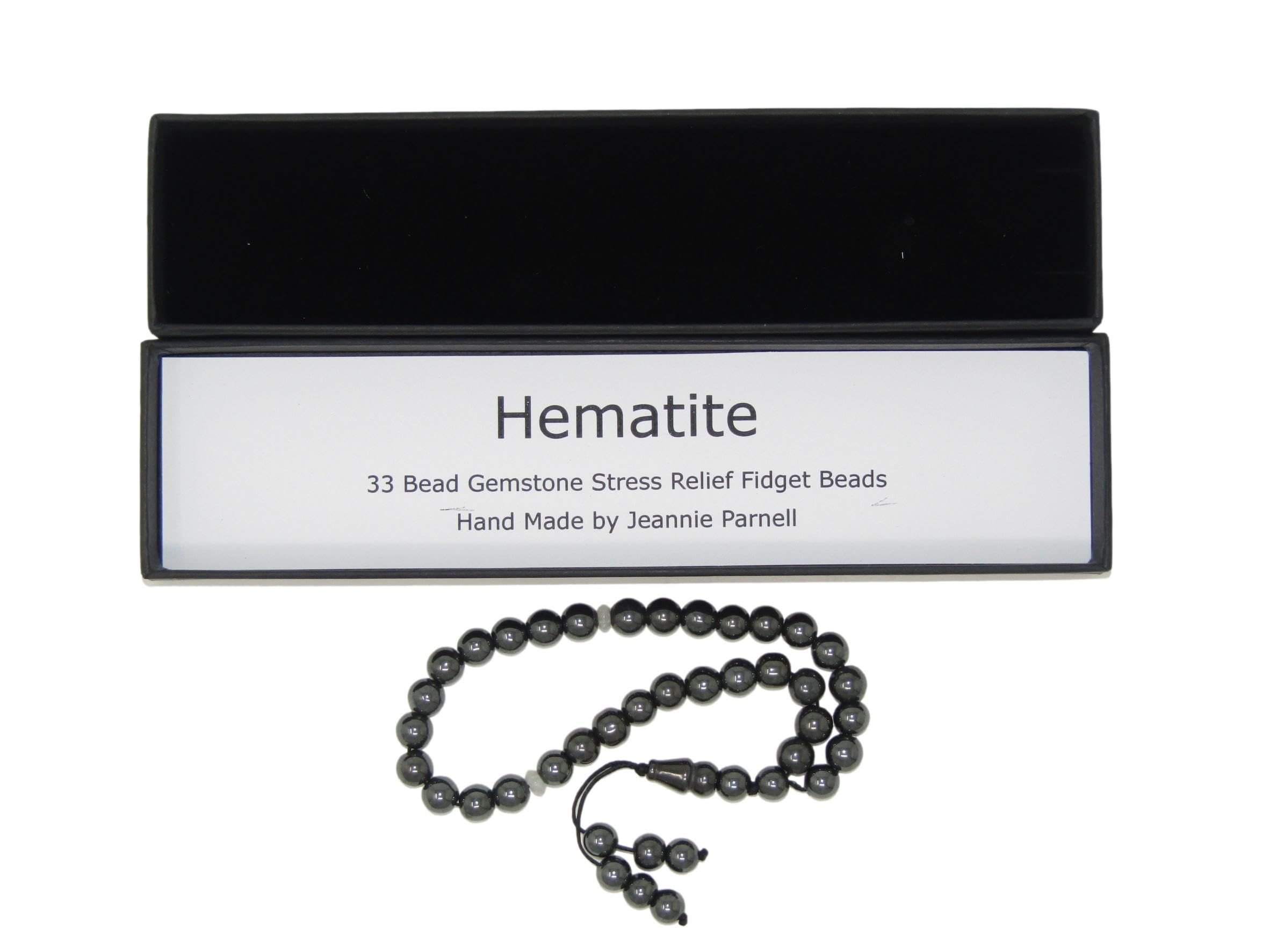 N11 BSHT Stress Relief Fidget Beads 8mm Hematite Gemstone Beads and Accessories in Gift Box Handmade Design by Jeannieparnell - Image 3