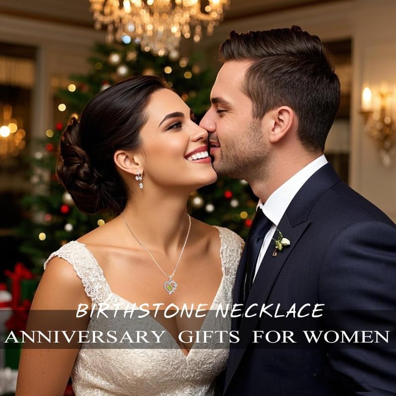 HeartMelody Heart Necklaces for Women Gold,14k 18K White Gold Plated Dainty Rose Butterfly Necklace with Garnet Birthstone Pendant Necklace Everyday Jewelry Birthday Christmas Gifts for Women Mom Her - Image 5