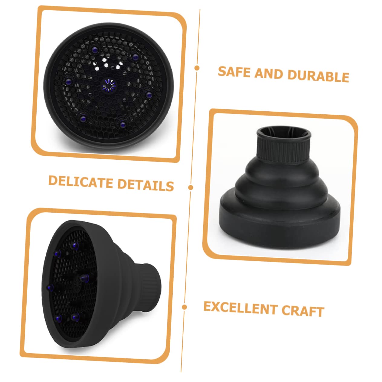 Baluue 3pezzi Asciugacapelli Diffusore Per e Mossi Accessorio Per Asciugatura e Compatibile Phon Standard Resistente e