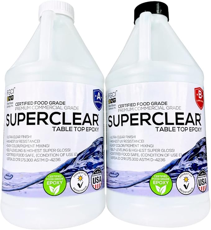 Superclear Premium Amazing Clear Cast Epoxy Pourable Resin, Food Safe
