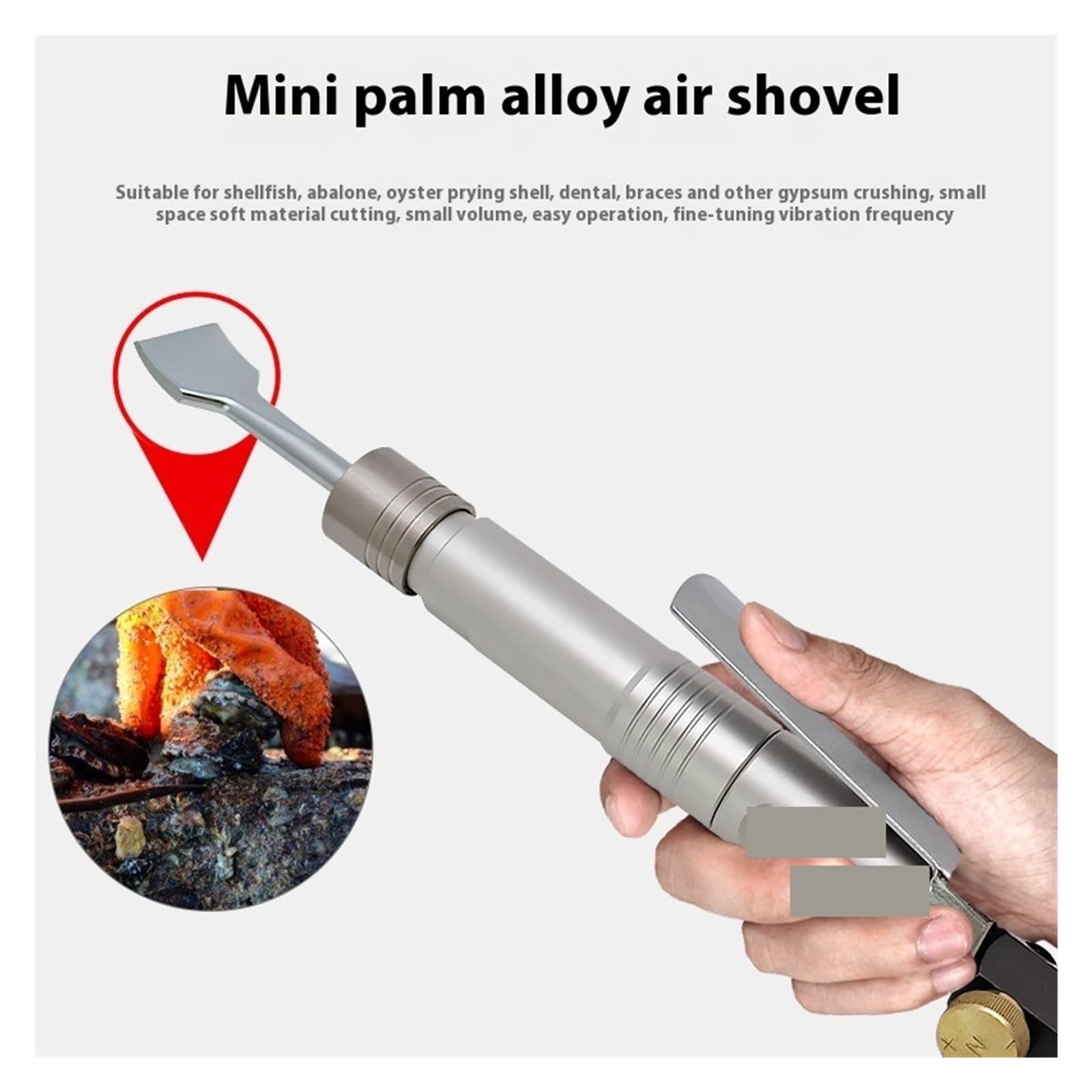 Mini pala pneumatica, spatola dritta, strumento for fare leva su conchiglie di ostriche e abalone crostacei Saldatura Sbavatura