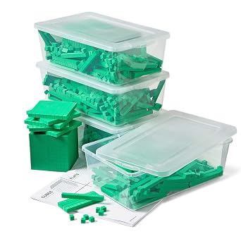 hand2mind Green Foam Base Ten Blocks Complete Set, Set of 644