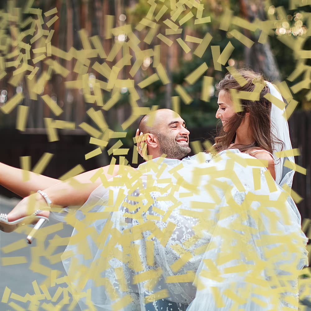 Coriandoli Cannone Compleanno 4 Pezzi - Carta di Riso, 6 Colori, Popper Biodegradabile per Matrimonio