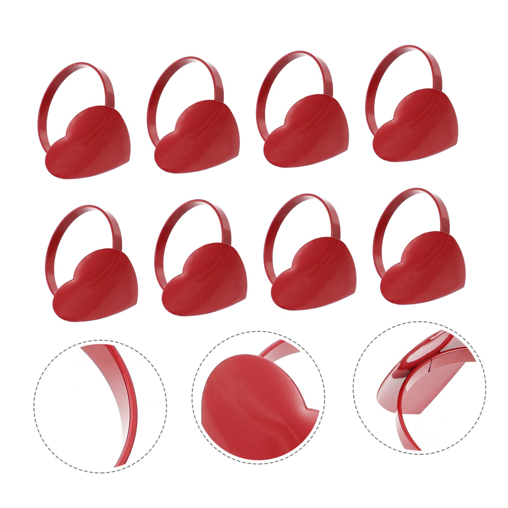 TOPBATHY 3 Juegos Botón De Servilleta De Corazón Decoración De Mesa De San Valentín Sujetadores De Servilleta para Ocasiones Especiales Puesto De Joyería Servilletero Dorado Metal 8 Uds * 3