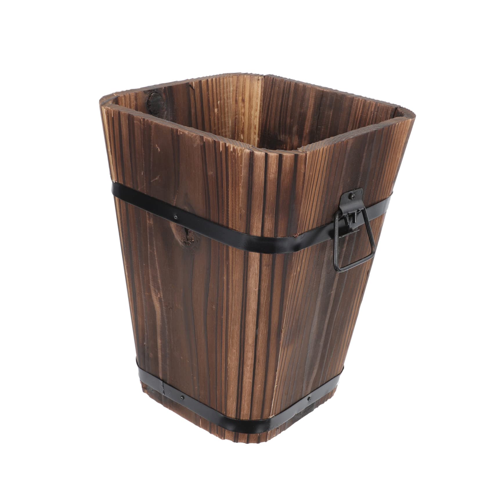 Gogogmee 1 Pc Maceta suculenta jardineras de Madera Jardinera Madera macetas Grandes jardineras para Plantas de Interior Decorar Jardinera de Exterior Barril pequeño Cubo de Estilo Retro