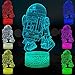 Produktbild XHYYD 3D Nachtlicht Tischleuchte 16 Farben berühren und Fernbedienung Geschenkbox, Metall Maschinen, Licht Nacht LED Nachtlicht Kreative Tisch Nachttisch Lampe Licht Kinder Mädchen Home Decoration Ges