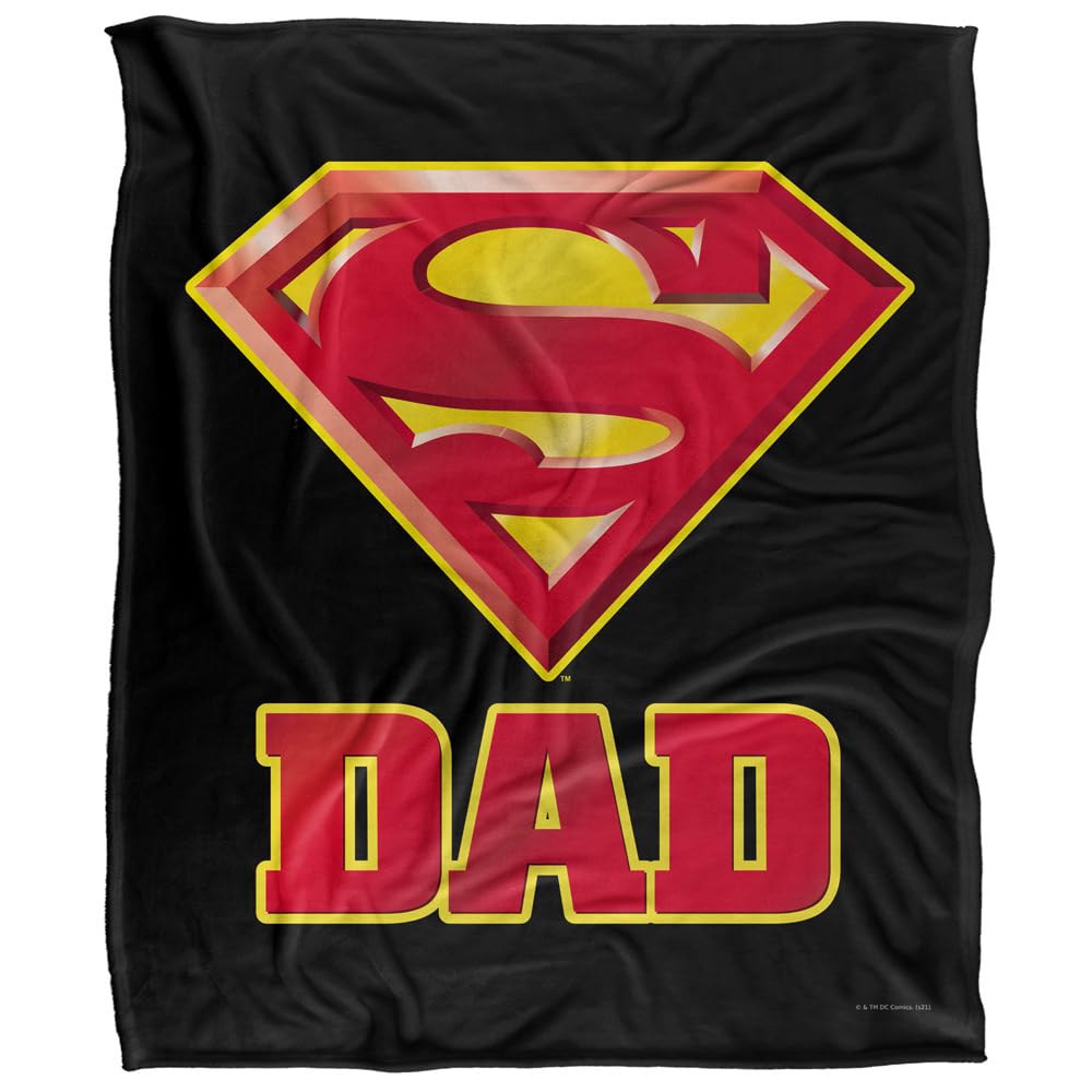 Superman Super Dad Silky Touch Super Soft Throw Blanket 152 X 127 cm, White