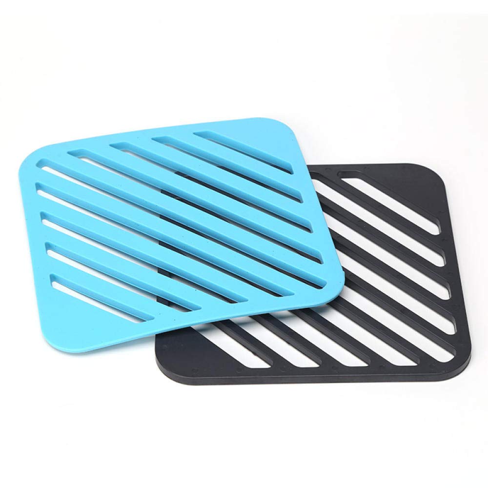 Okrągły stół jadalny, stop silikonu, zestaw mat izolacyjnych, podkładka pod garnek, podkładka pod miskę, podkładka pod talerz, niebieski(Square Blue (4 Pieces))