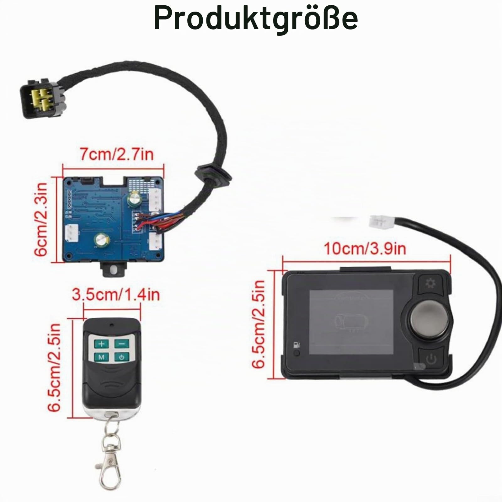5KW Diesel-Luftheizung mit LCD-Schalter und Fernbedienung,für 12V/24V Fahrzeugen, Bluetooth-Steuerung für Standheizung im Auto, inklusive Controllerplatine und Kabelsatz(12V)