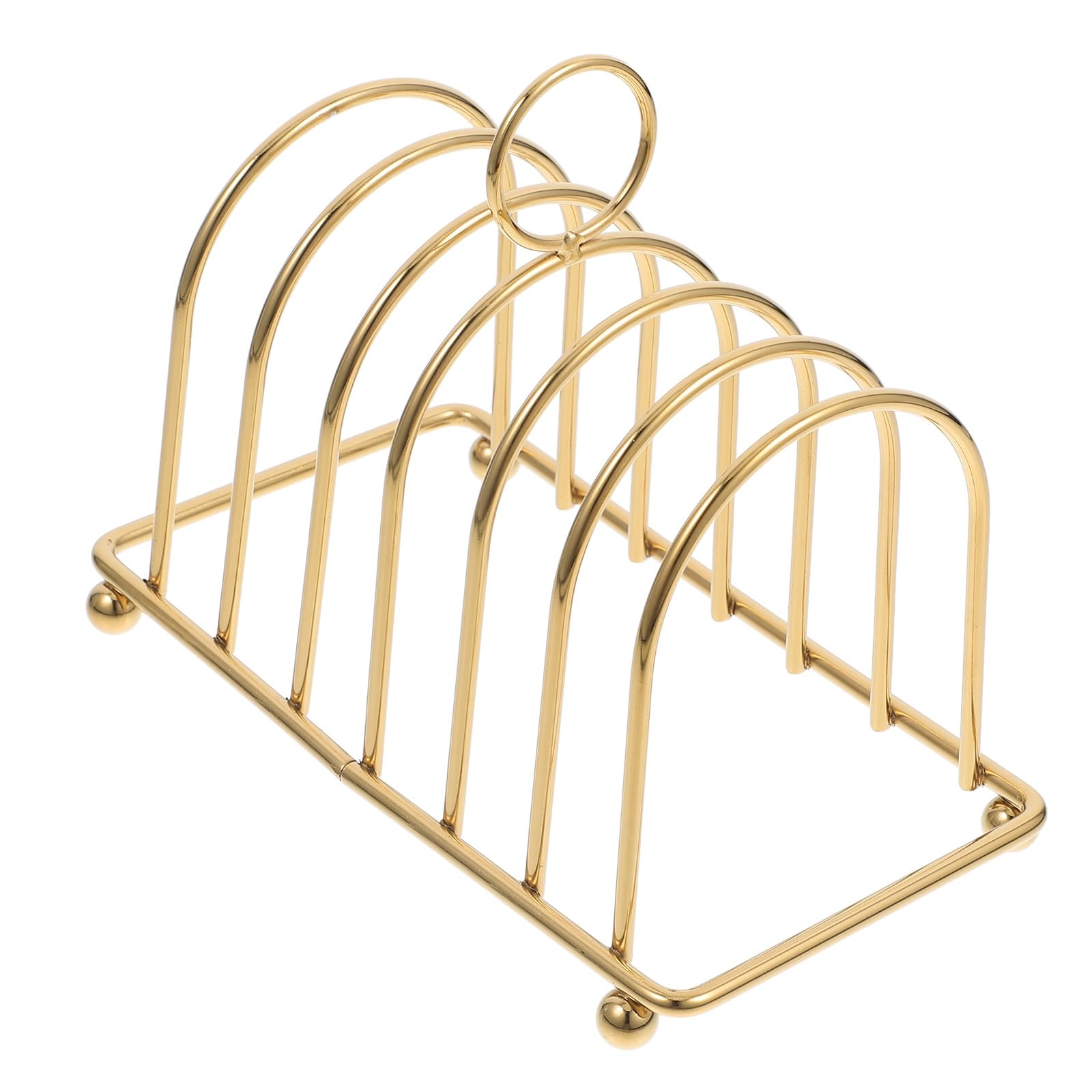 SHOWERORO Rejilla para Pan Tostado de Acero Inoxidable Dorado, Soporte Multifuncional Compacto para Pan Rebanado, Adecuado para Cocina y Exhibición en Comedor, Soporte para Tostadora, Porta