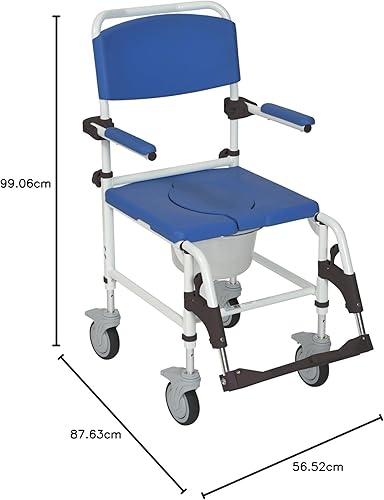 Miniatura 6 de Drive Medical Inodoro aluminio ducha silla de ruedas color azul