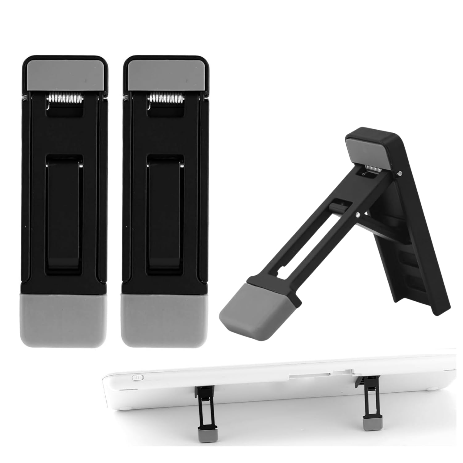 2PCS Mini Portable Laptop Stand – Adjustable Keyboard Holder with Three Angles, Foldable Invisible Notebook Feet, Ergonomic Cooling Support with Anti-Slip Pads for Desk Desktop