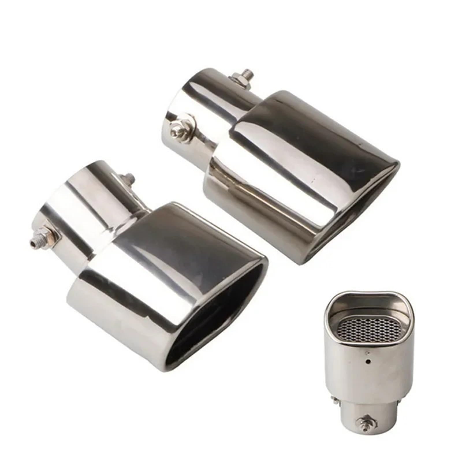 Vehicle Silencer 63mm uniwersalny samochód Auto kwadratowa końcówka tłumika rury wydechowej rura ze stali nierdzewnej chromowane wykończenie zmodyfikowany(Curved)