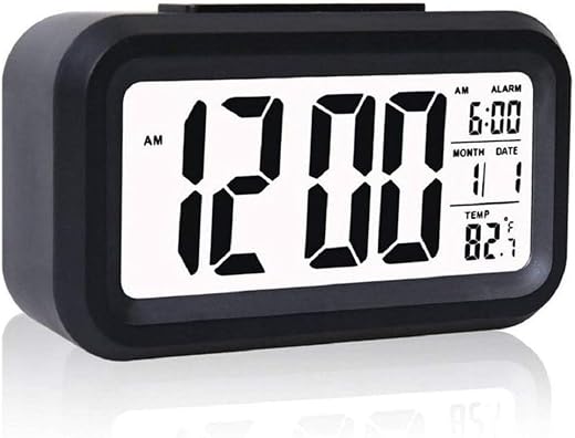 E-COSMOS Alarm Clock Digital Clock, Table Clock, Alarm for Students, Digital Alarm Clock, Clock for Study Table, Digital Clock for Table,Temperature Sensor & Date 