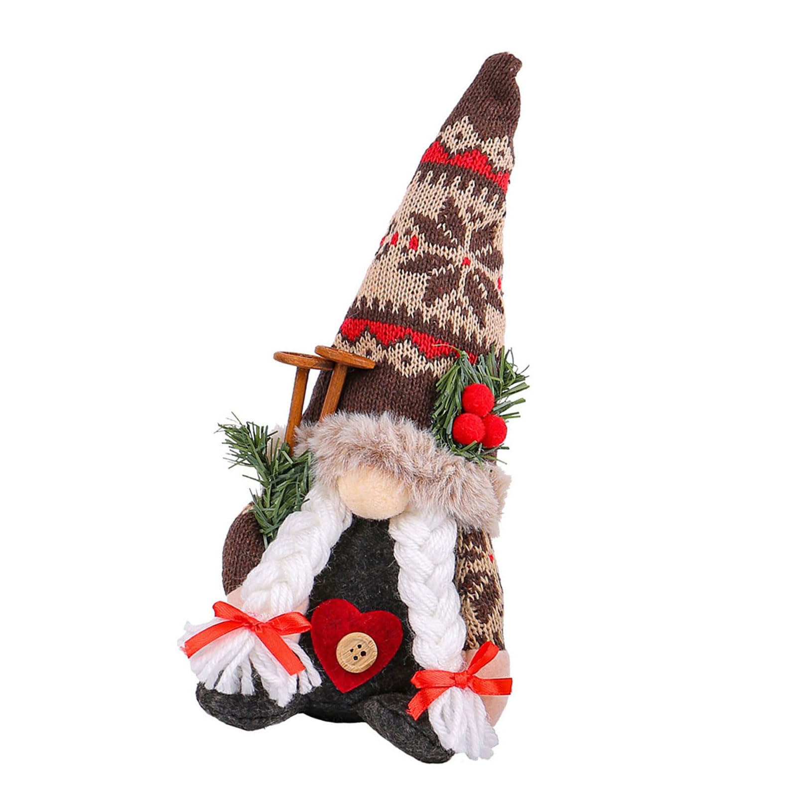 Tsophreniq Christmas Knitting Snowflakes Elfs Hat Dolls Sand Filled Desktop Decoration Home Accessory for Festival Ornament Christmas Embellishment