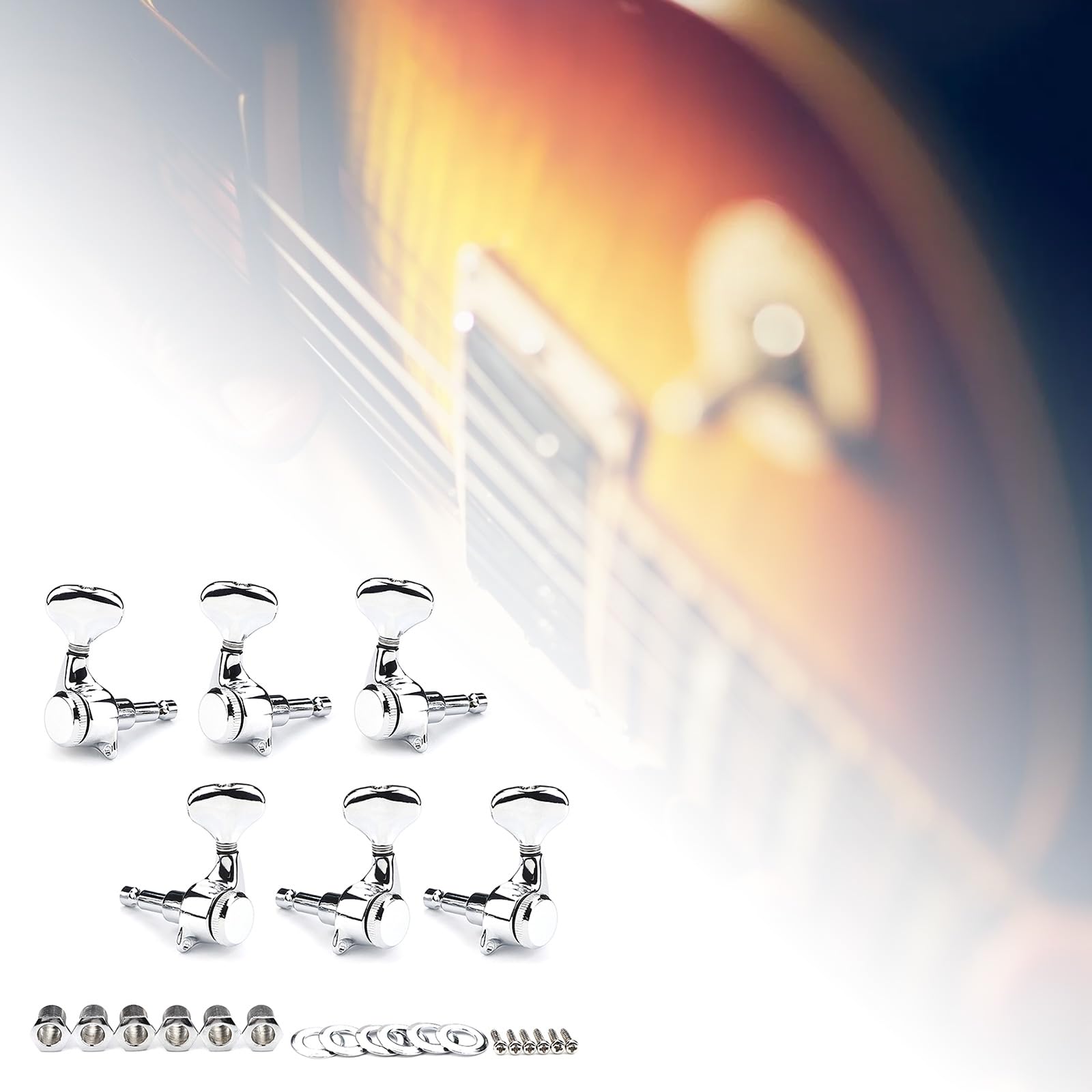 Stimmwirbel für Gitarrensaiten, 3L3R, Metall Gitarren Mechaniken, Metall Mechaniken, Zubehör, Mechaniken Verriegelung, Stimmmaschinen, Stimmgerät Set