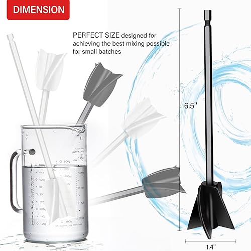 Miniatura 2 de 8 paletas mezcladoras de resina para taladro de resina, accesorio mezclador de epoxi para taladro, mezclador de pinturaagitador de pintura para