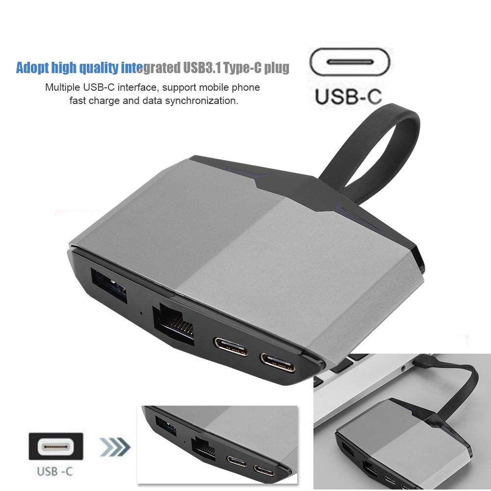 Adaptateur convertisseur USB-C VGA Gigabit Ethernet pour téléphone Portable et Tablette Mtlavishness, Prise USB 3.1 Type-C intégrée, débit de données de 5 Gbit/s, Aucun Pilote