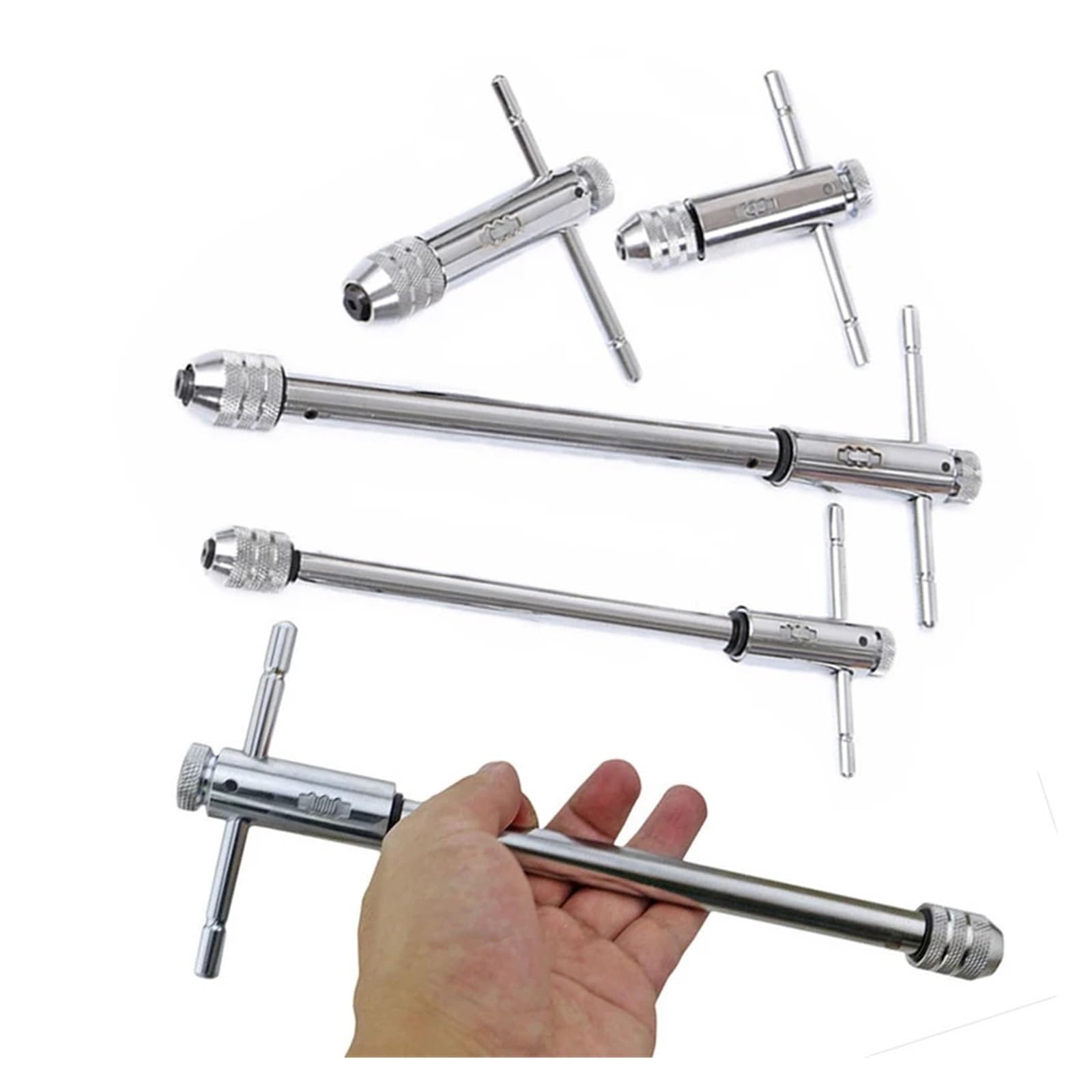 Llave for roscar con trinquete ajustable for tamaños M3, M8 y M5, con mango en T deslizante y bloqueo for uso en espacios estrechos(M5-12)