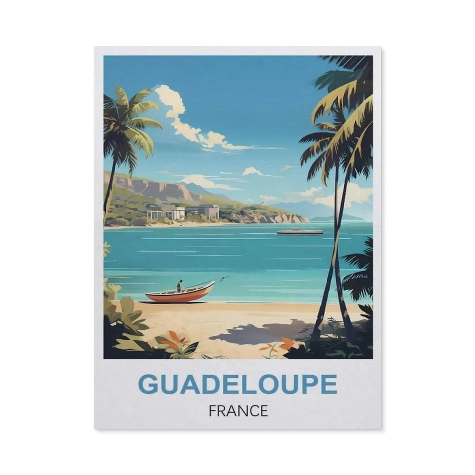 Funny Metal Tin Sign Wall Decor，Guadeloupe France(30x40cm）